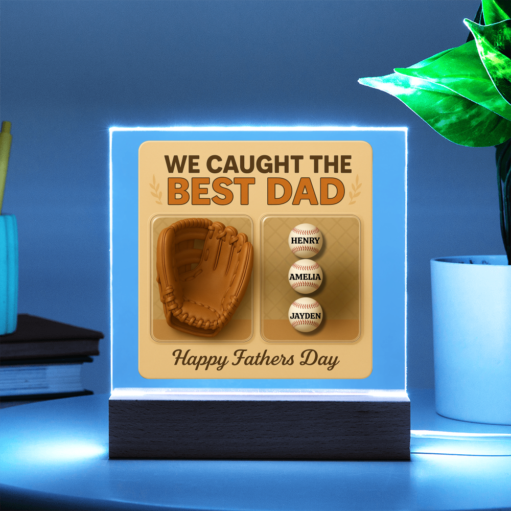 Personalized Dad Baseball Glove Acrylic Plaque