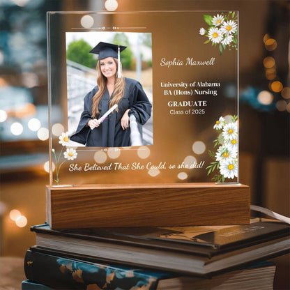 Graduate "She Believed" Acrylic Square Plaque