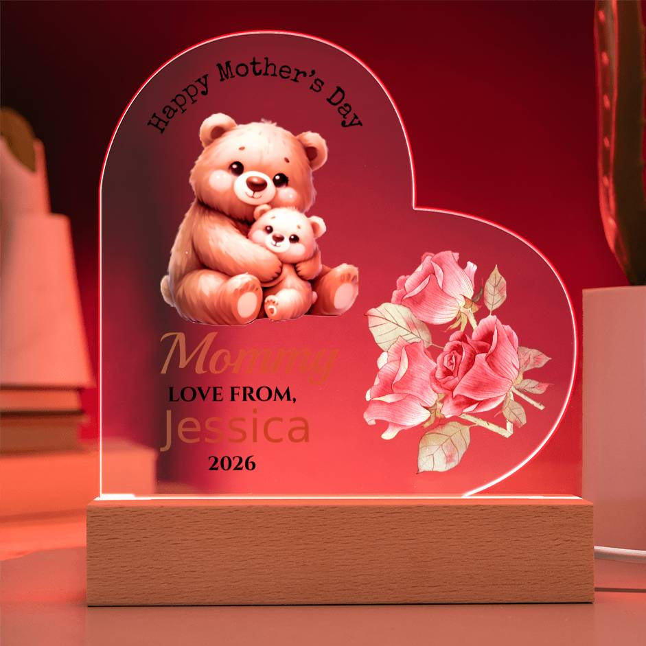 Mother's Day Personalized Mom/Grandama Acrylic Heart Plaque