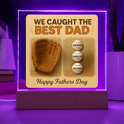 Personalized Dad Baseball Glove Acrylic Plaque