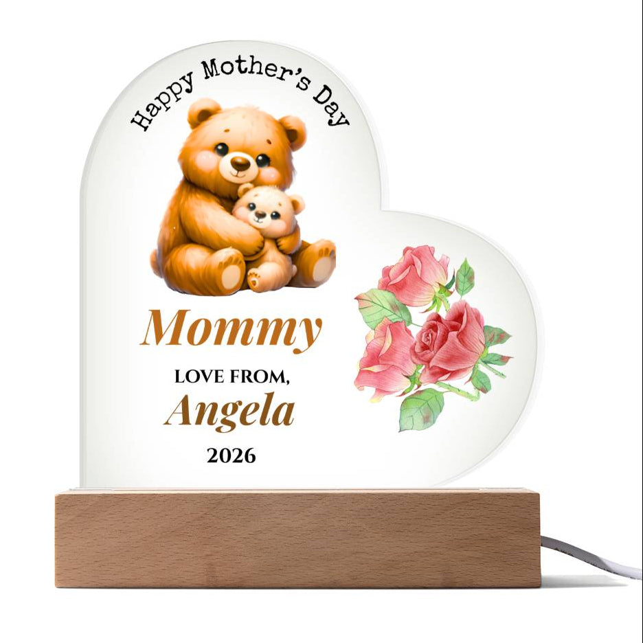 Mother's Day Personalized Mom/Grandama Acrylic Heart Plaque