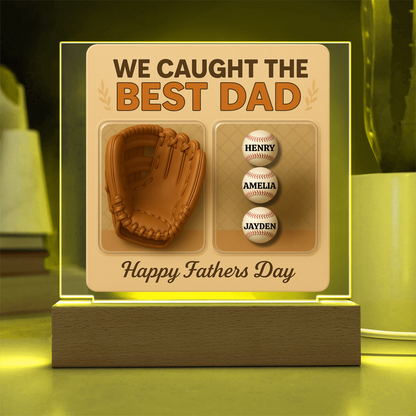 Personalized Dad Baseball Glove Acrylic Plaque
