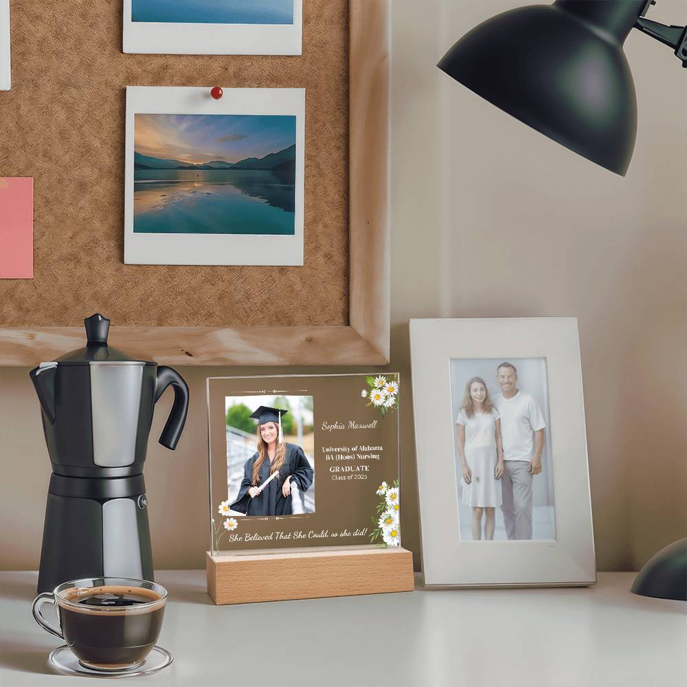 Graduate "She Believed" Acrylic Square Plaque