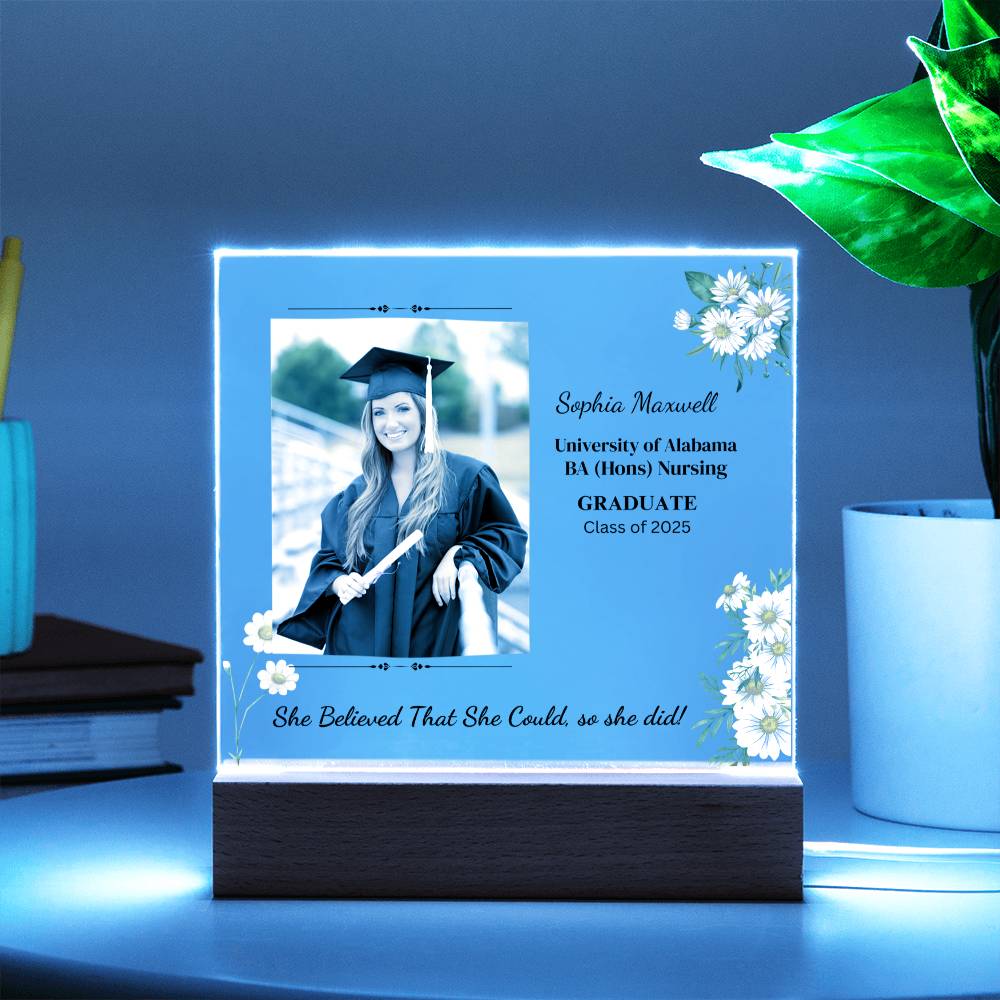 Graduate "She Believed" Acrylic Square Plaque