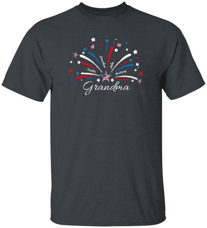 4th of July Personalized T-Shirt-Grandma-Mom-Nana