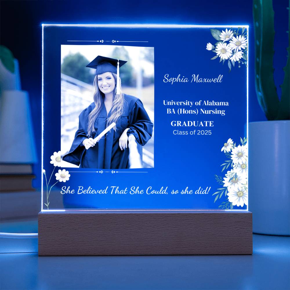 Graduate "She Believed" Acrylic Square Plaque