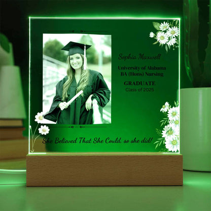 Graduate "She Believed" Acrylic Square Plaque