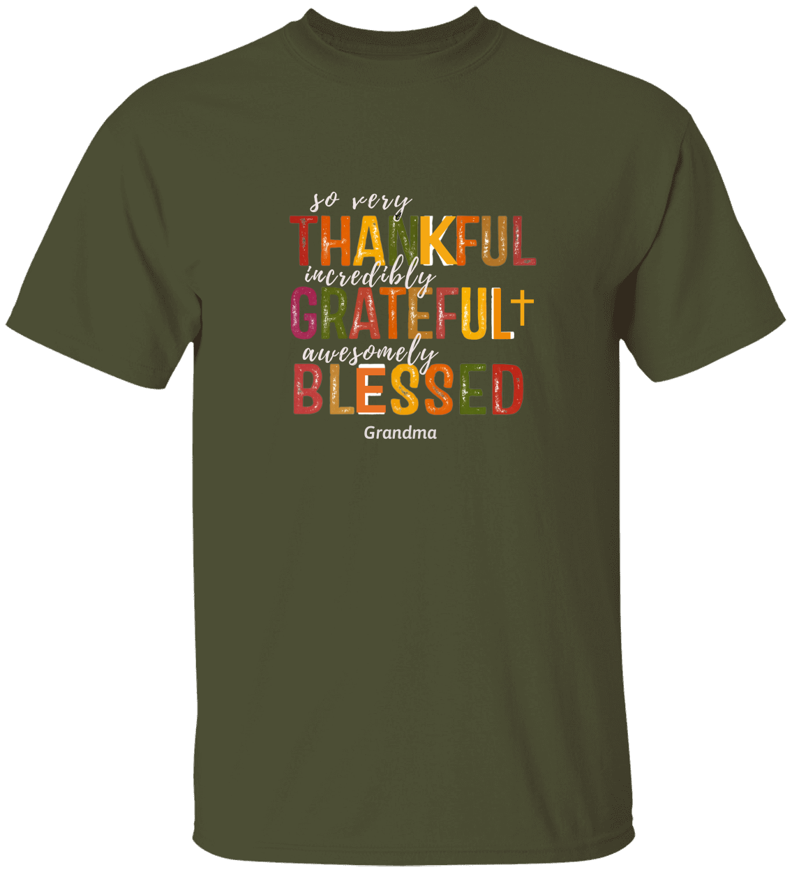 ***Thankful Blessed Thanksgiving Personalize Family T-Shirt