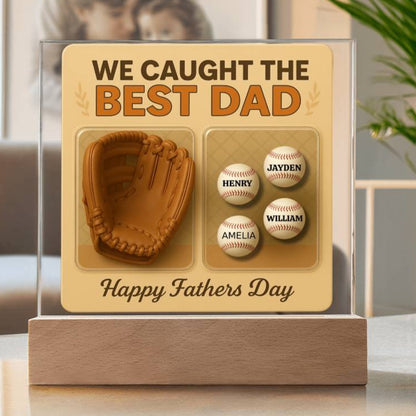 Personalized Dad Baseball Glove Acrylic Plaque