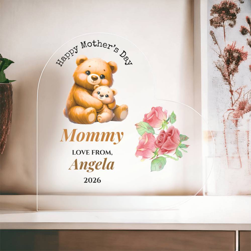 Mother's Day Personalized Mom/Grandama Acrylic Heart Plaque