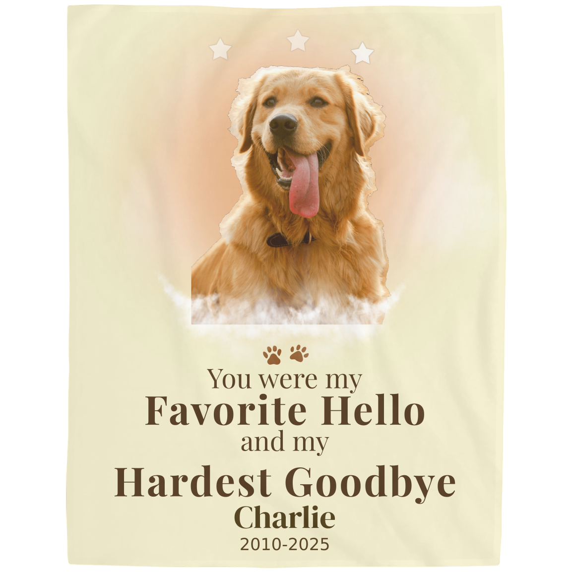 Personalized Pet Memorial Blanket /Hero Photo