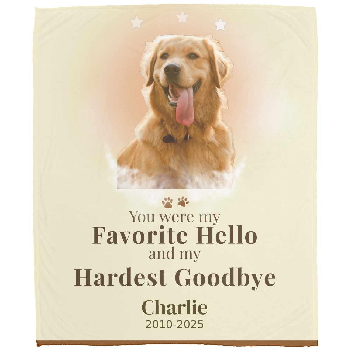 Personalized Pet Memorial Blanket /Hero Photo
