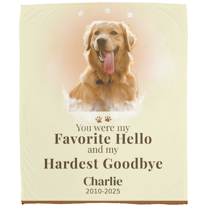 Personalized Pet Memorial Blanket /Hero Photo
