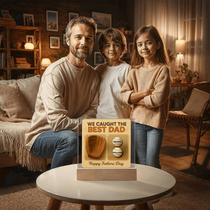 Personalized Dad Baseball Glove Acrylic Plaque