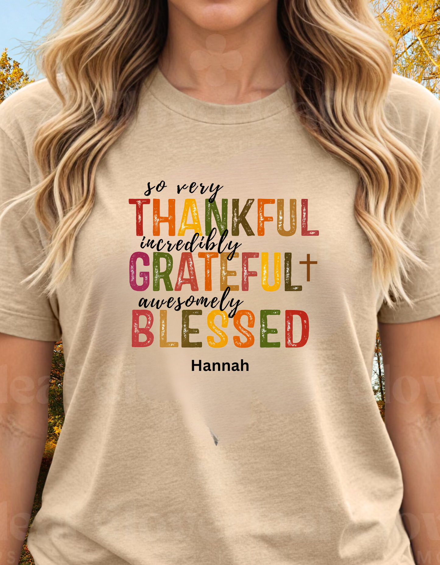 ***Thankful Blessed Thanksgiving Personalize Family T-Shirt