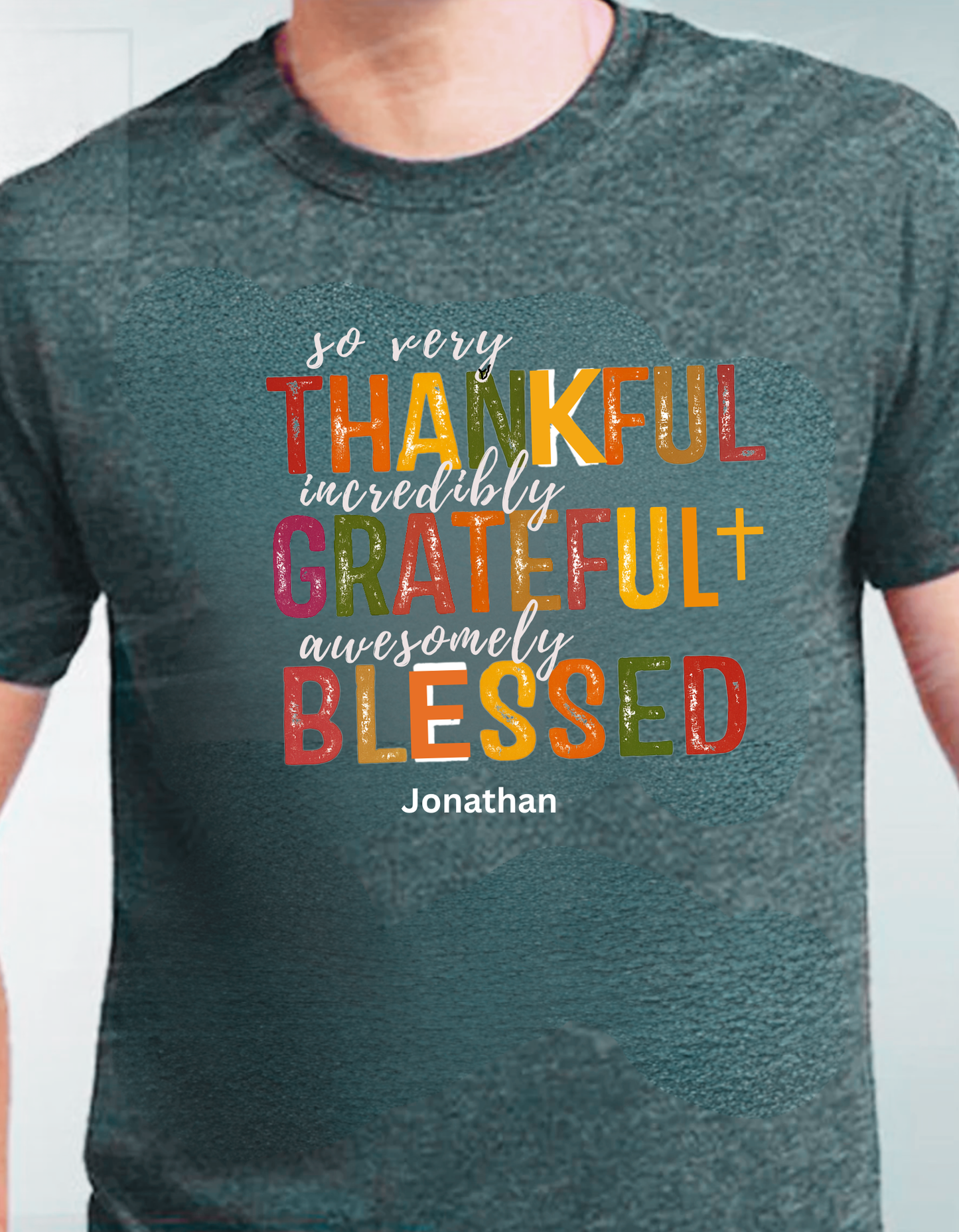 ***Thankful Blessed Thanksgiving Personalize Family T-Shirt