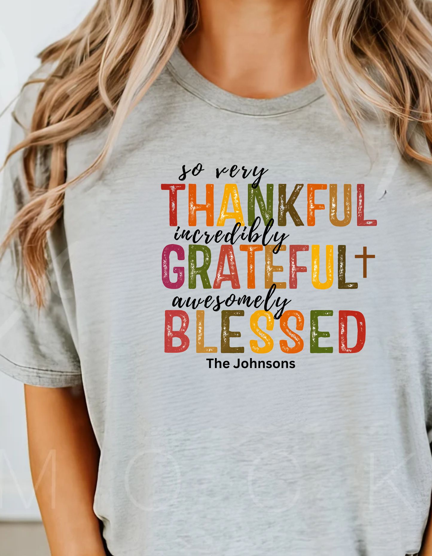 ***Thankful Blessed Thanksgiving Personalize Family T-Shirt