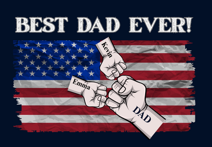 Best Dad Ever! Fist Bump Personalized Canvas
