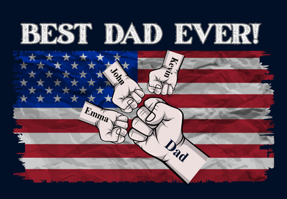 Best Dad Ever! Fist Bump Personalized Canvas