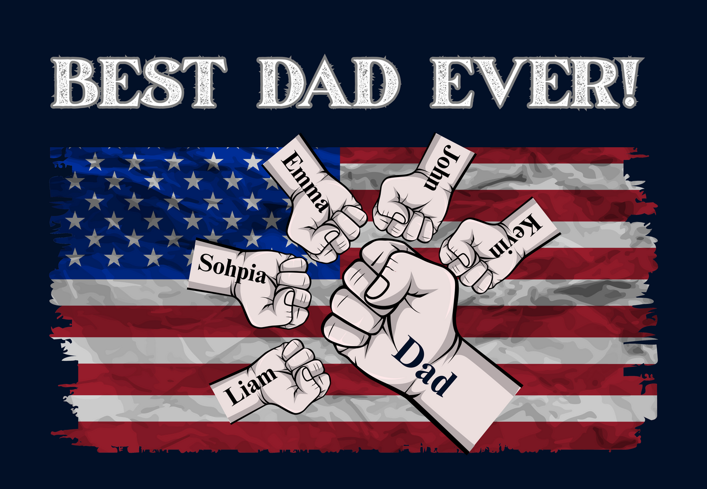 Best Dad Ever! Fist Bump Personalized Canvas