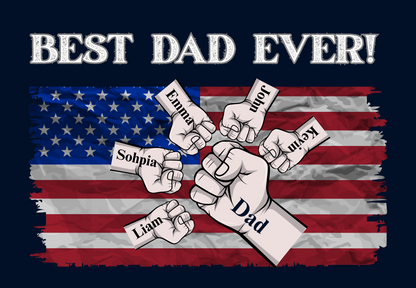 Best Dad Ever! Fist Bump Personalized Canvas