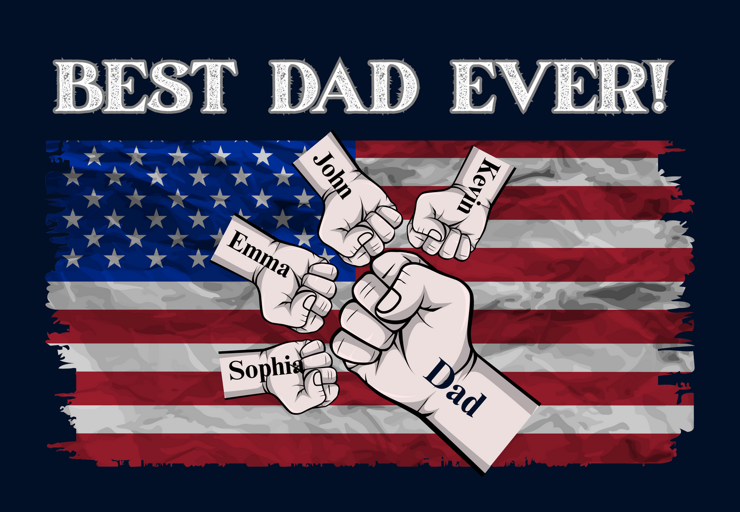 Best Dad Ever! Fist Bump Personalized Canvas