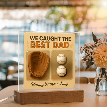 Personalized Dad Baseball Glove Acrylic Plaque