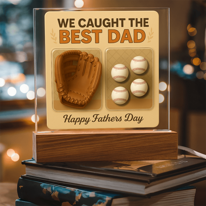Personalized Dad Baseball Glove Acrylic Plaque