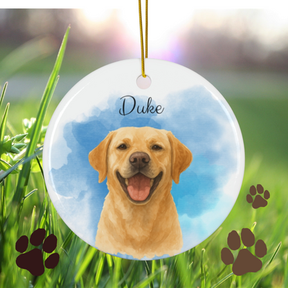 Personalized Pet Watercolor Ornament Memorial Gift