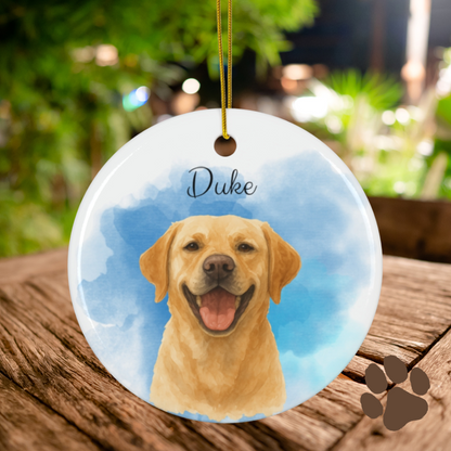 Personalized Pet Watercolor Ornament Memorial Gift