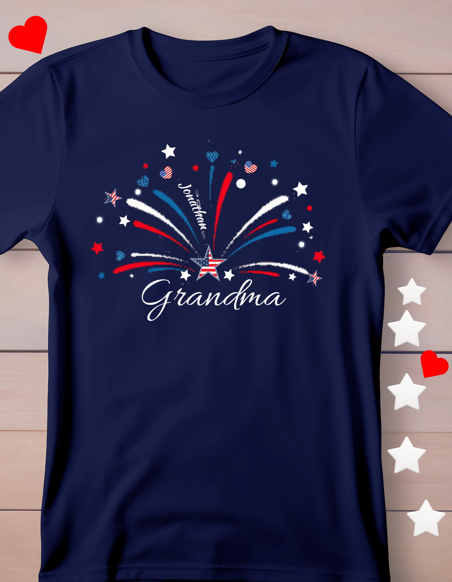 4th of July Personalized T-Shirt-Grandma-Mom-Nana