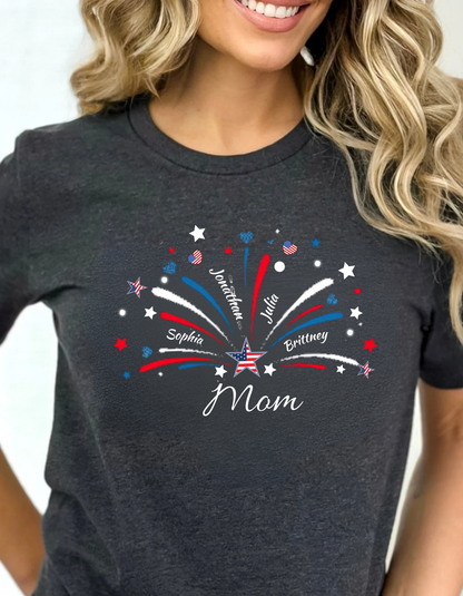 4th of July Personalized T-Shirt-Grandma-Mom-Nana