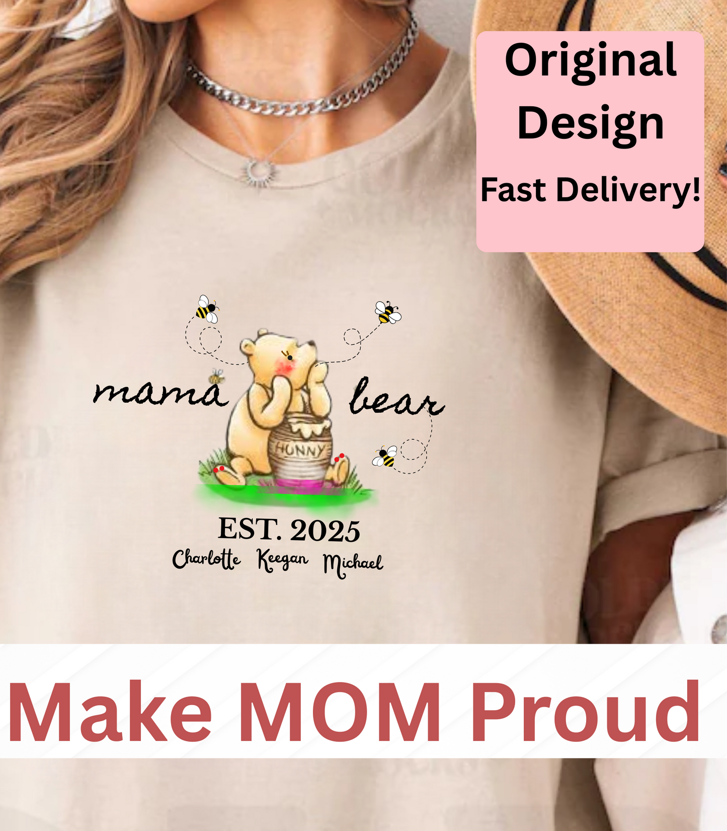 Mama, Nana, Mimi Bear Personalized T- Shirt*