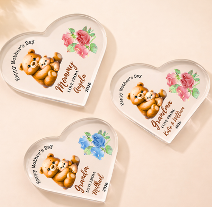 Mother's Day Personalized Mom/Grandama Acrylic Heart Plaque