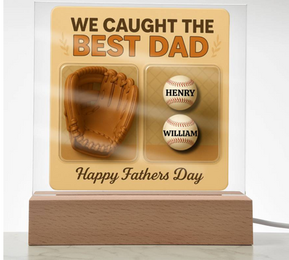 Personalized Dad Baseball Glove Acrylic Plaque