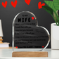 Wife Heart Gift/Can't Live without You/Acrylic Light with Base*
