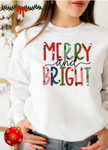 Christmas Merry & Bright Sweatshirt