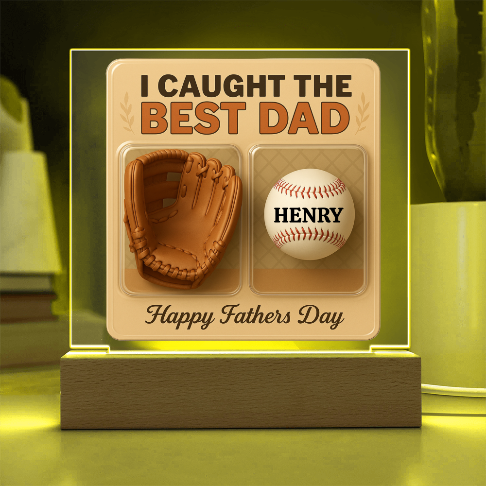 Personalized Dad Baseball Glove Acrylic Plaque