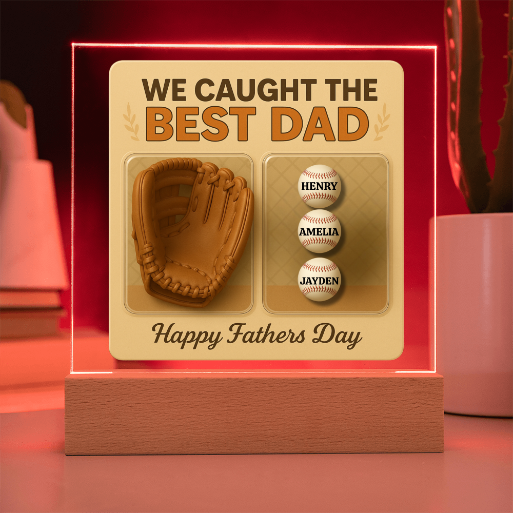 Personalized Dad Baseball Glove Acrylic Plaque