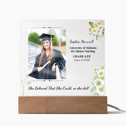 Graduate "She Believed" Acrylic Square Plaque