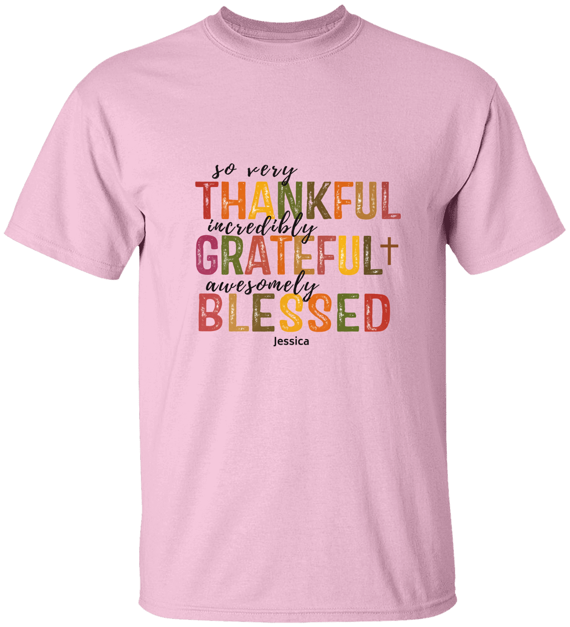 ***Thankful Blessed Thanksgiving Personalize Family T-Shirt