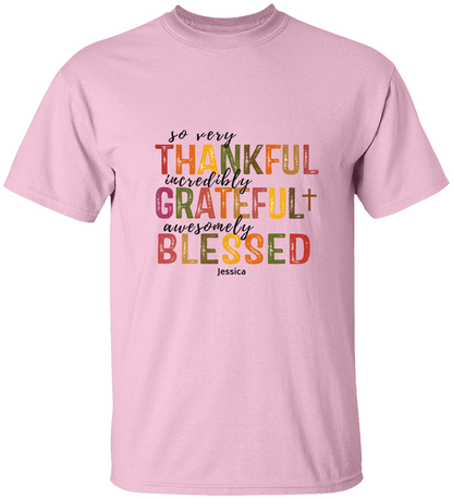 ***Thankful Blessed Thanksgiving Personalize Family T-Shirt