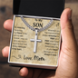 Graduation Son Message Cuban Necklace Gift