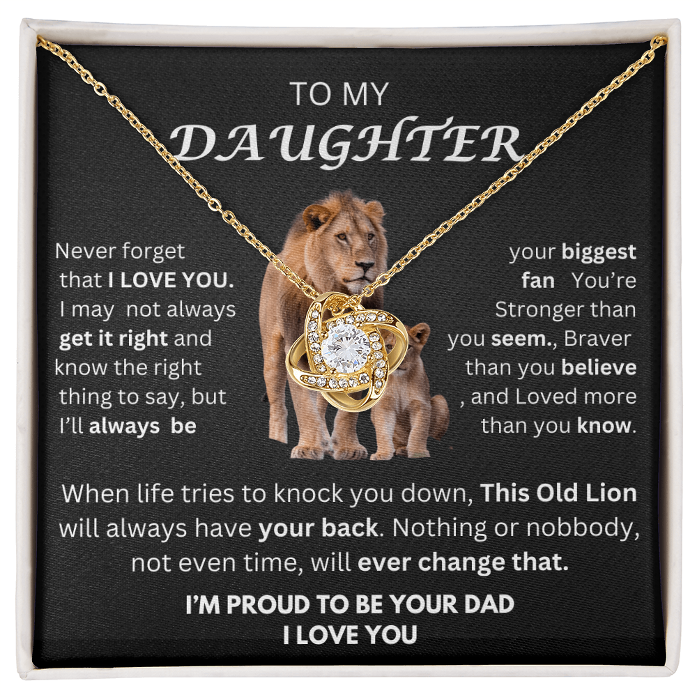 Daughter Love Knot  Necklace Lion Gift