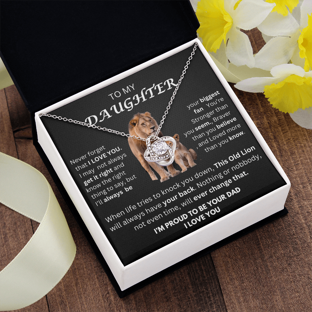 Daughter Love Knot  Necklace Lion Gift