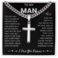 To My Man Cuban Necklace  with Message Card