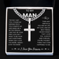 To My Man Cuban Necklace  with Message Card