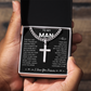 To My Man Cuban Necklace  with Message Card