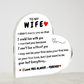 Wife Heart/Can't Live Without You/Acrylic Plaque