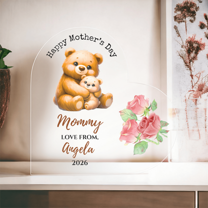 Mother's Day Personalized Mom/Grandama Acrylic Heart Plaque